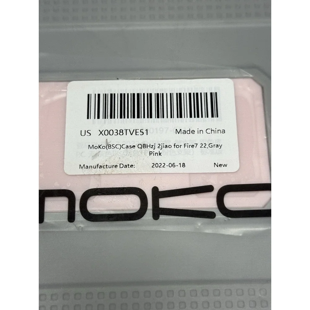 MoKo Case for Amazon Fire 7 2022 Rugged Gray Pink Tablet Cover New Kickstand